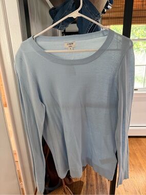 J. Crew Pale Blue Long Sleeve Crewneck Top